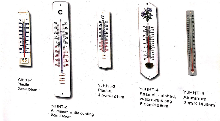 Indoor and outdoor thermometers